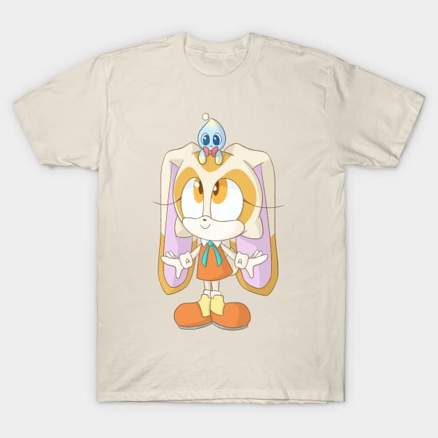 Sonic inspired: Cream the Rabbit and Cheese the Chao T-Shirt by SpookytheKitty2001